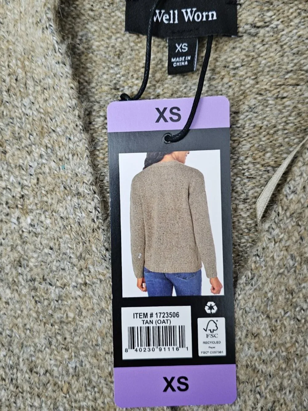 Well Worn Women's New Boyfriend Knit V Neck Button Up Tan Cardigan Sweater XS